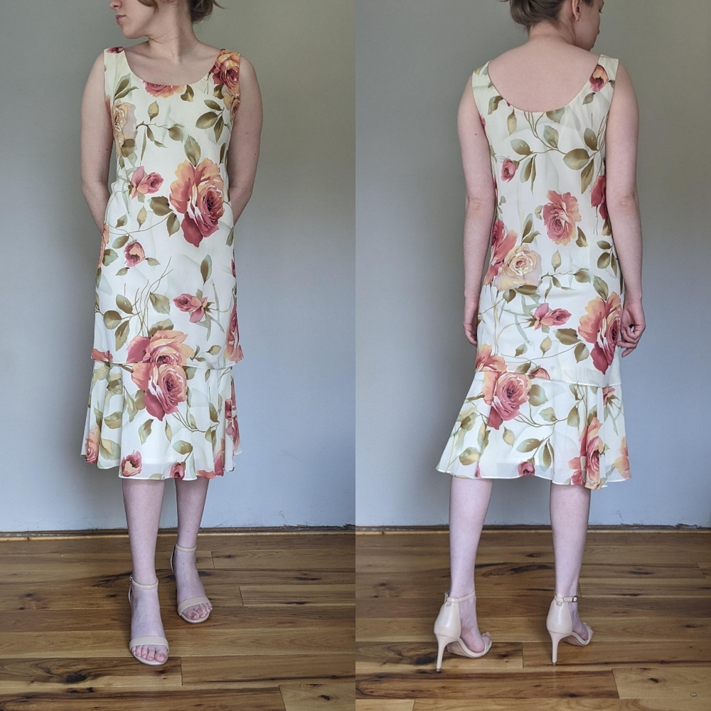 Vintage Rose Dress with Shawl - Picture 3 of 9